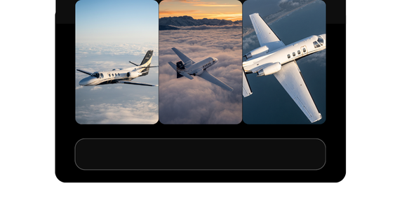 Primeras generaciones del Cessna Citation en vuelo, resultado del prompting inicial
